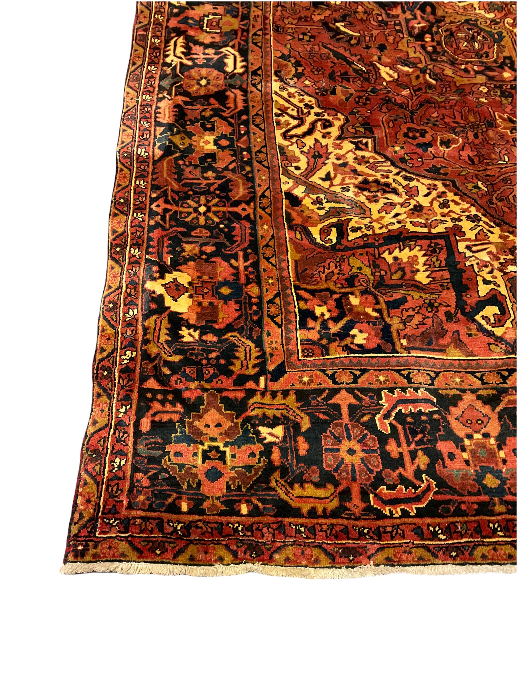 Persian Heriz golden red ground carpet - Image 2 of 8