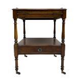 Figured walnut two tier occasional table