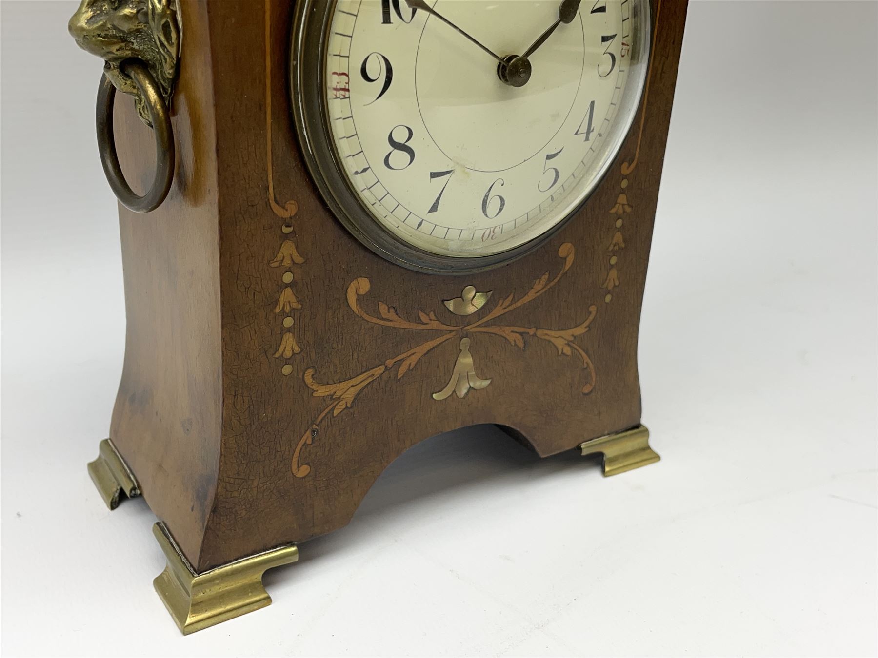 Edwardian mahogany Art Nouveau design boudoir clock c1905 - Image 3 of 7