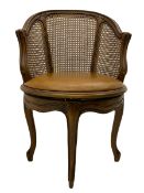 Louis XV style berg�re and beech framed swivel desk chair