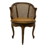 Louis XV style berg�re and beech framed swivel desk chair