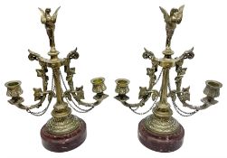 Pair of 19th century brass candelabra