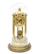 French gilt brass rotunda mantle clock under the original glass dome c1890