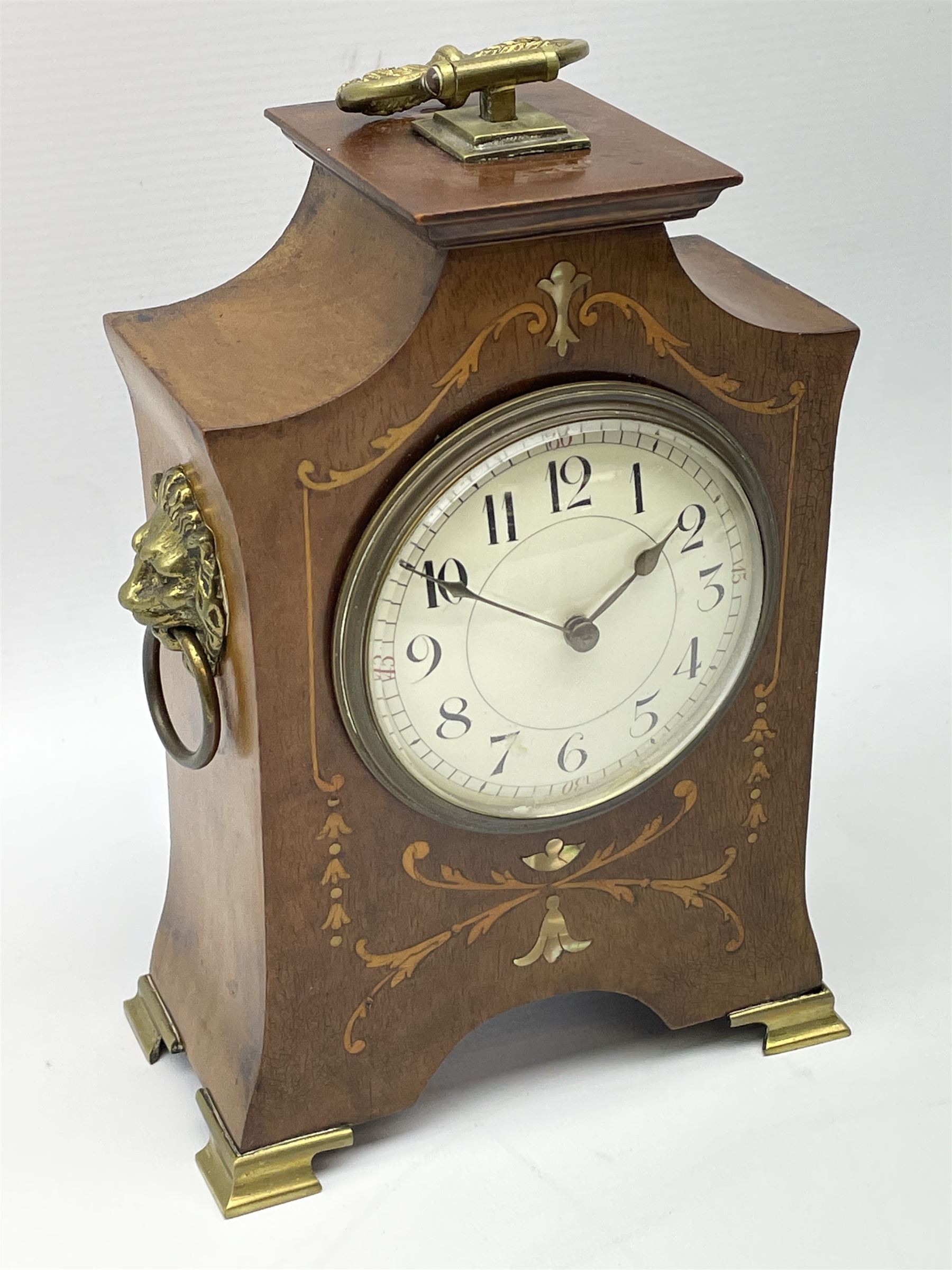 Edwardian mahogany Art Nouveau design boudoir clock c1905 - Image 2 of 7