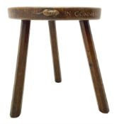'Mouseman' early 1960s oak stool