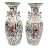 Pair of large 19th century Chinese Famille Rose porcelain vases