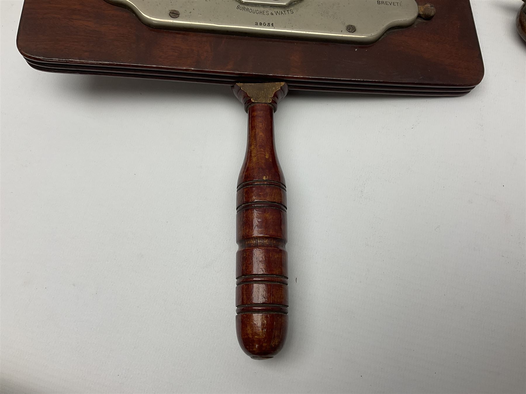 Burroughes & Watts mahogany backed billiards scoring paddle - Image 3 of 11