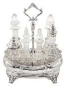 Victorian silver cruet stand