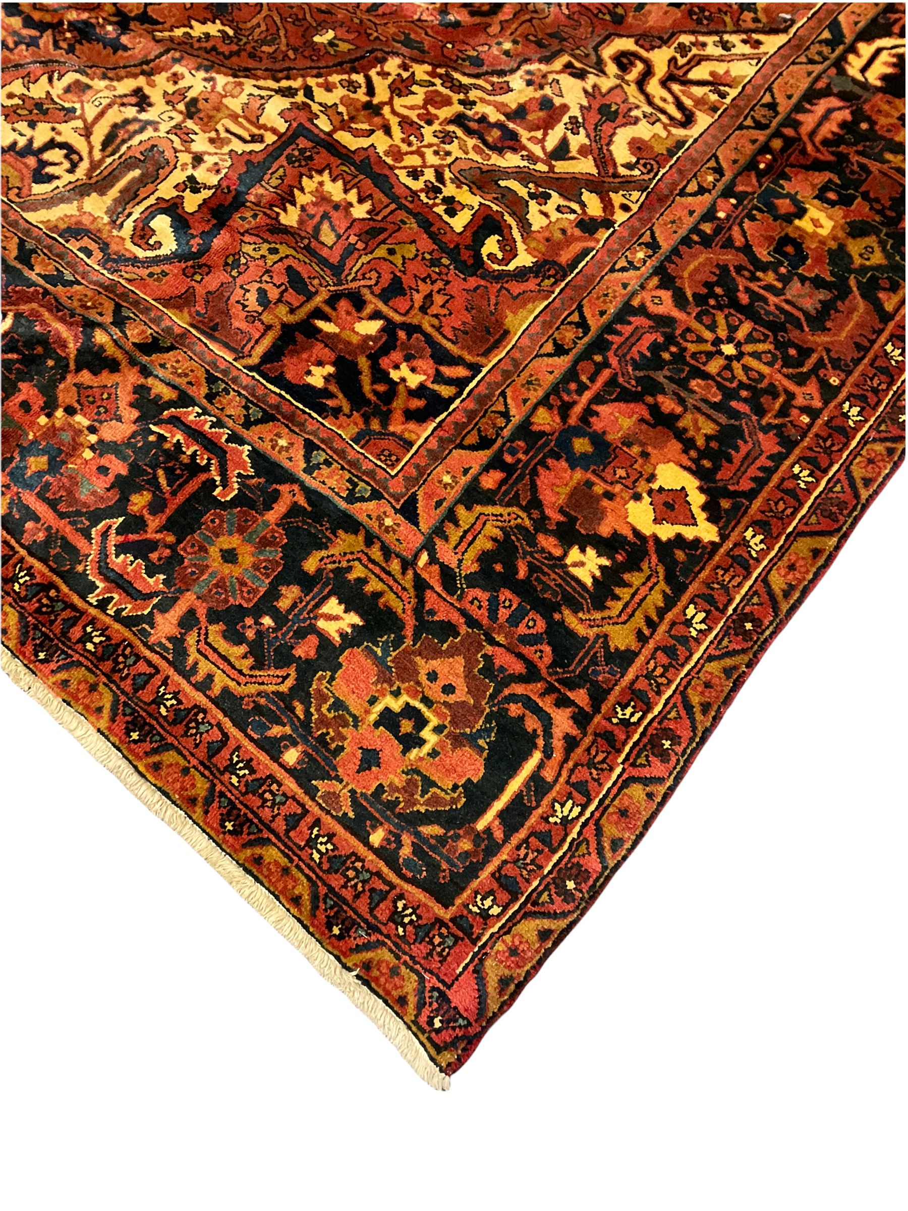 Persian Heriz golden red ground carpet - Image 3 of 8