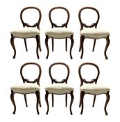 Set of six Victorian rosewood salon chairs