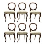 Set of six Victorian rosewood salon chairs