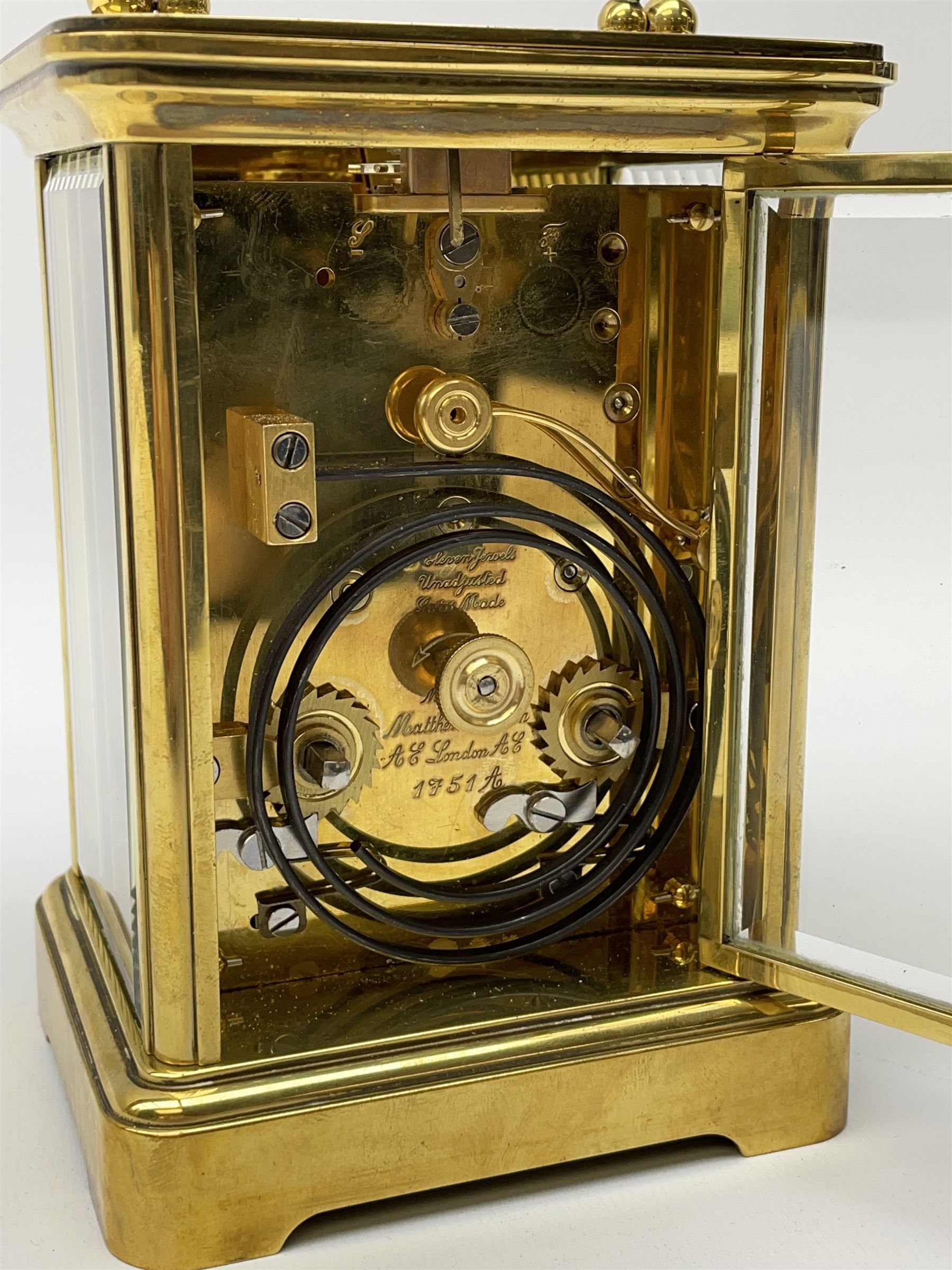 Corniche cased 20th century carriage clock dial inscribed �Matthew Norman - Image 7 of 7