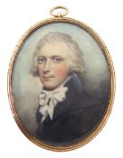 Andrew Plimer (British 1763-1837) Portrait miniature upon ivory Head and shoulder portrait of Capt