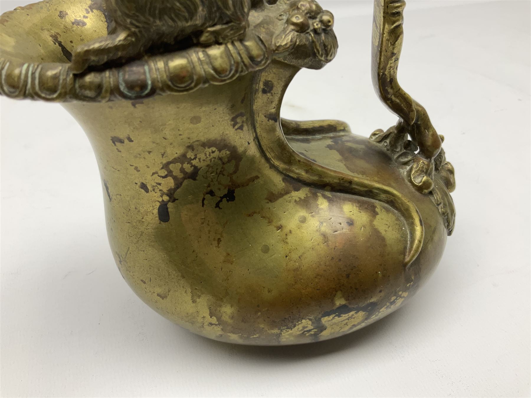 19th century Grand Tour bronze askos wine pitcher - Image 9 of 14