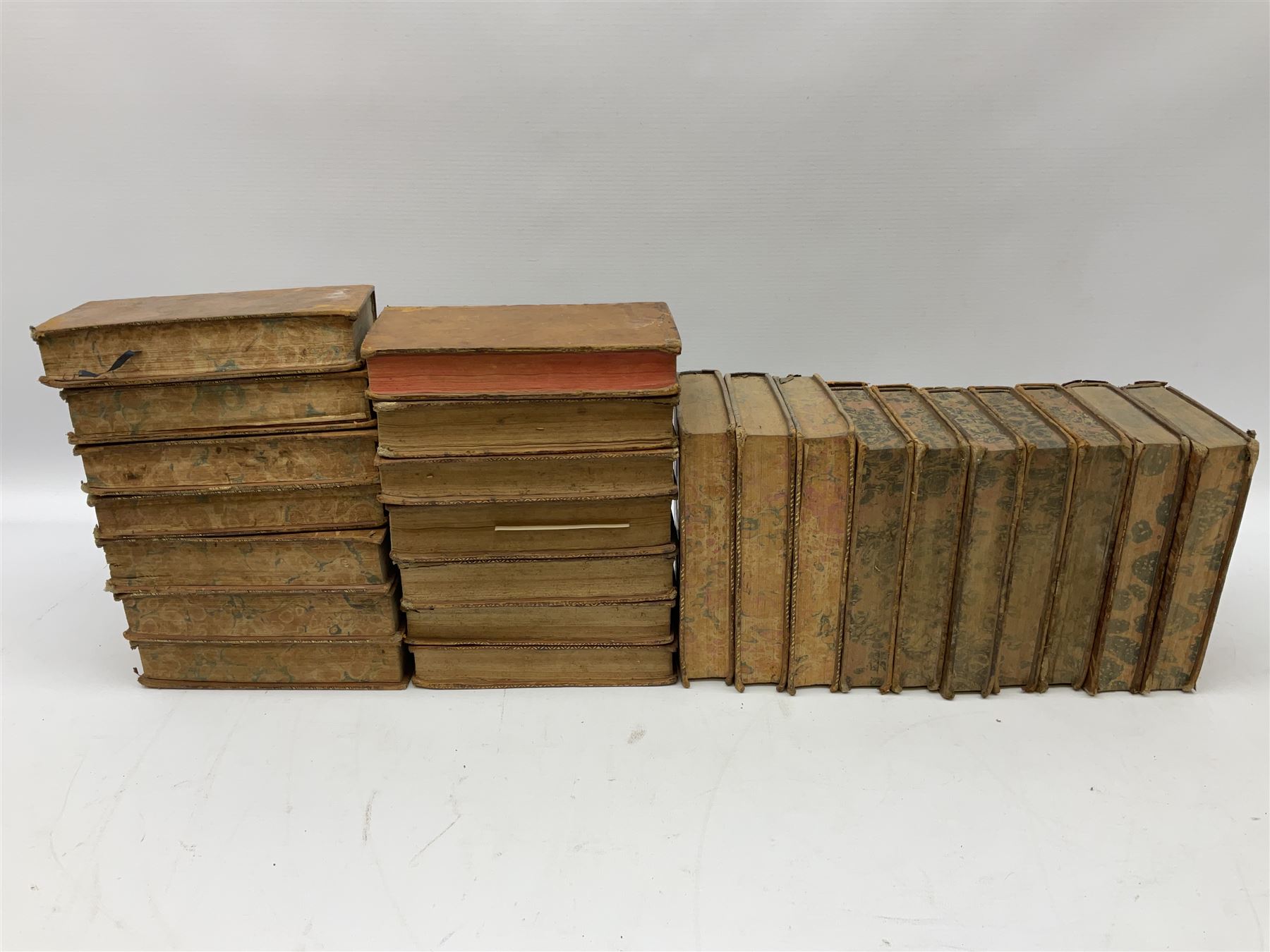 Twenty-four 18th/19th century leather bound books including part sets of Meditations Sur Les Verite - Image 8 of 11