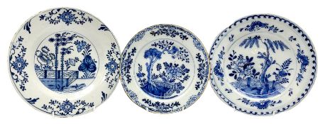 Three English Delftware plates