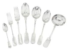 20th century composite canteen of silver Fiddle pattern flatware