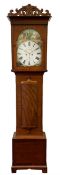 19th century c 1860-70 Scottish mahogany longcase clock in a typical west coast designed case with a