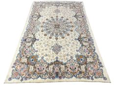 Large Persian Sarouk ivory ground carpet