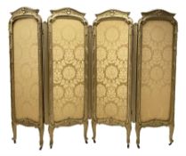 Late 19th/early 20th century French Rococo style gilt wood and gesso dressing screen