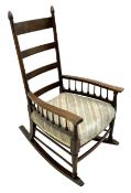 William Birch for Liberty & Co. - Arts and Crafts period oak ladder back rocking chair