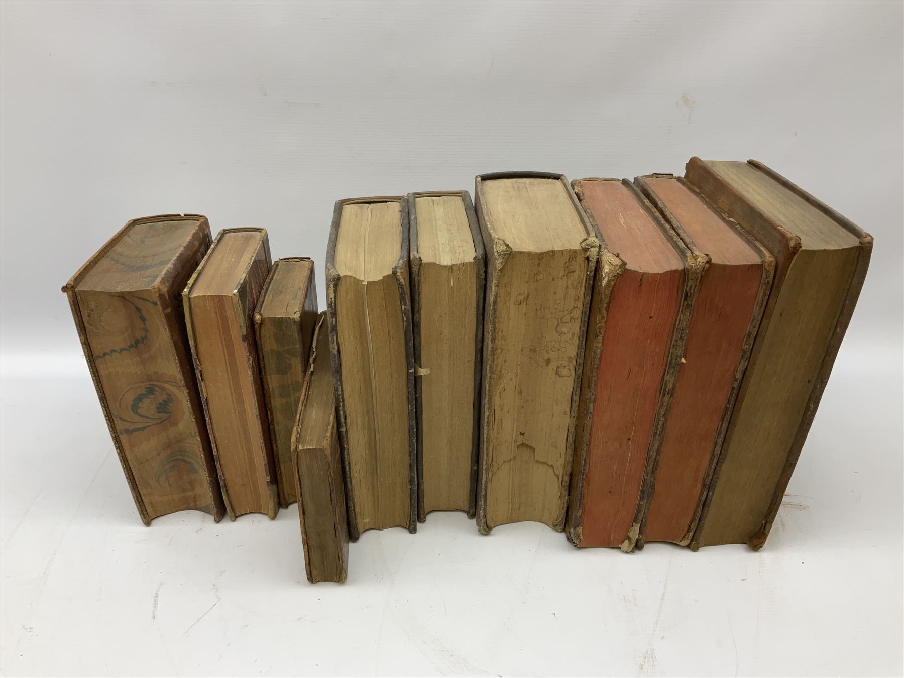 Ten 18th/19th century leather bound dictionaries and books on grammar including Epistolae Commercial - Image 10 of 17