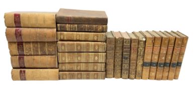 Twenty-three 18th/19th century leather bound books including part sets of De La Conniassance Et De L