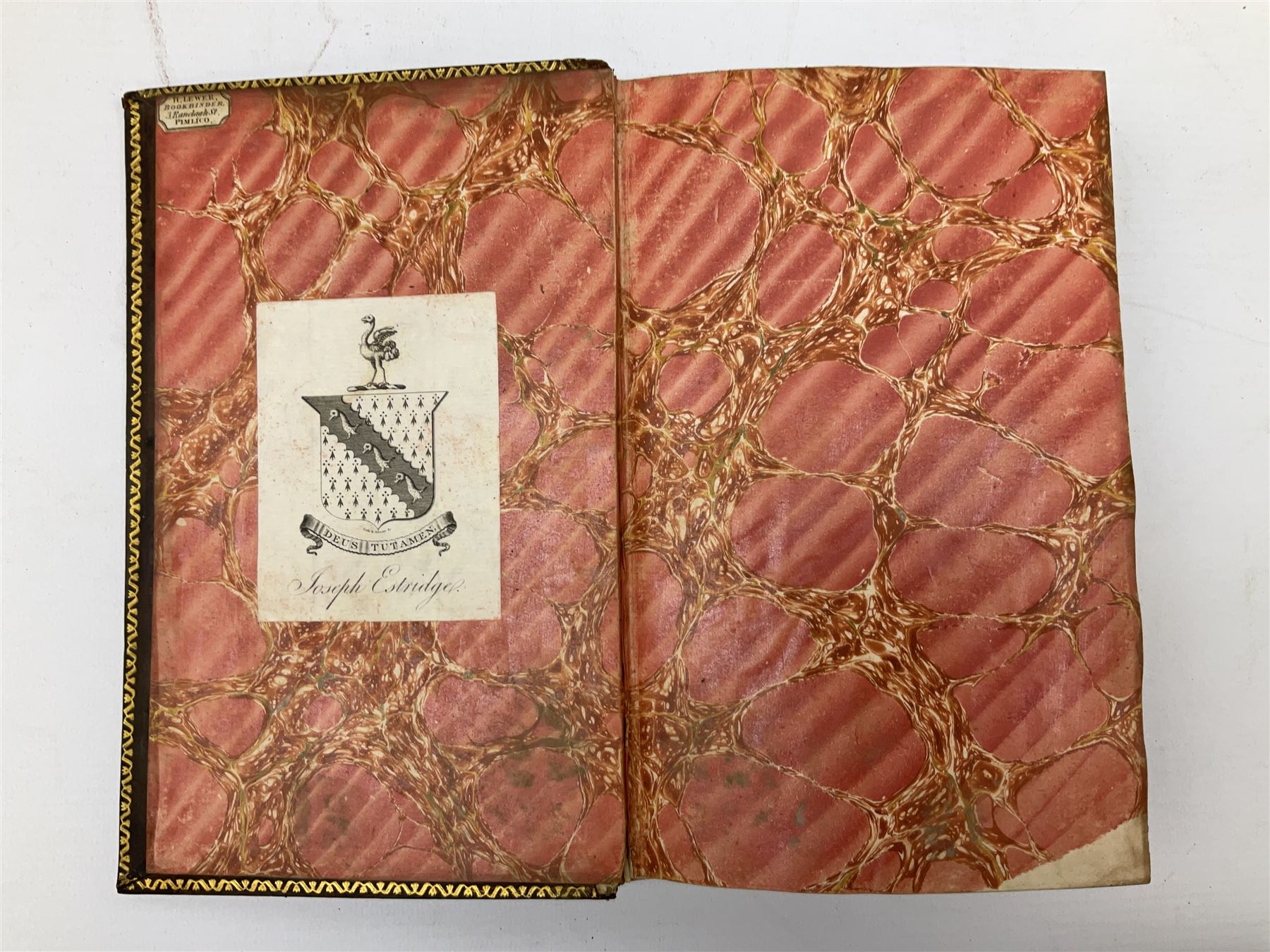 Twenty 18th/19th century leather bound books including part sets of Oeuvres De Messire Jacques-Benig - Image 13 of 15