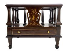 Victorian style rosewood three division Canterbury