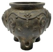 Chinese Qing dynasty bronze elephant censer