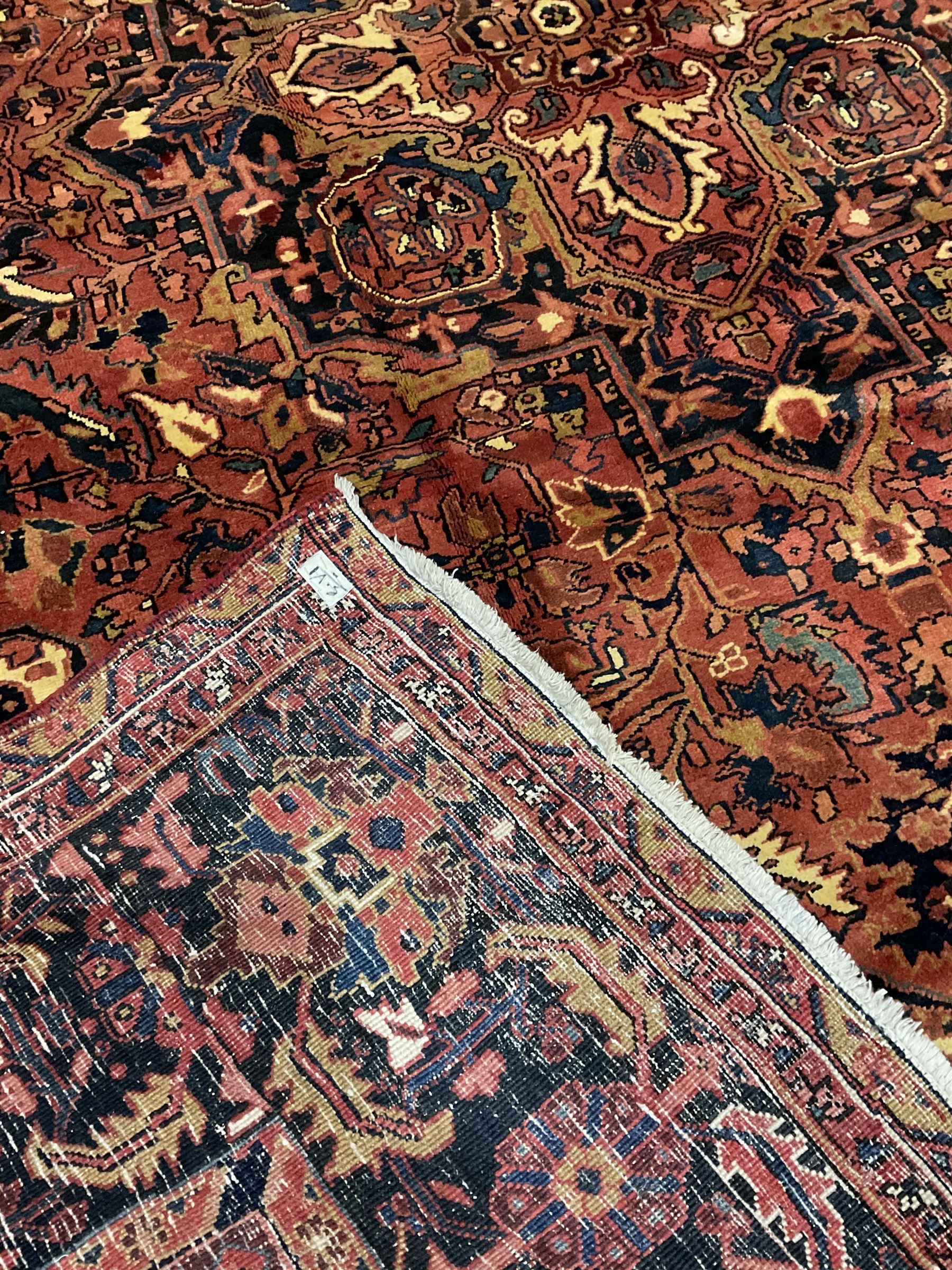 Persian Heriz golden red ground carpet - Image 6 of 8