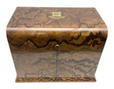 19th century walnut decanter box by Charles Henry of Manchester