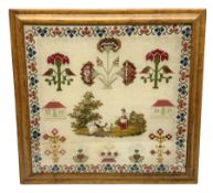 Victorian wool work sampler