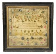 Early George IV silk work sampler