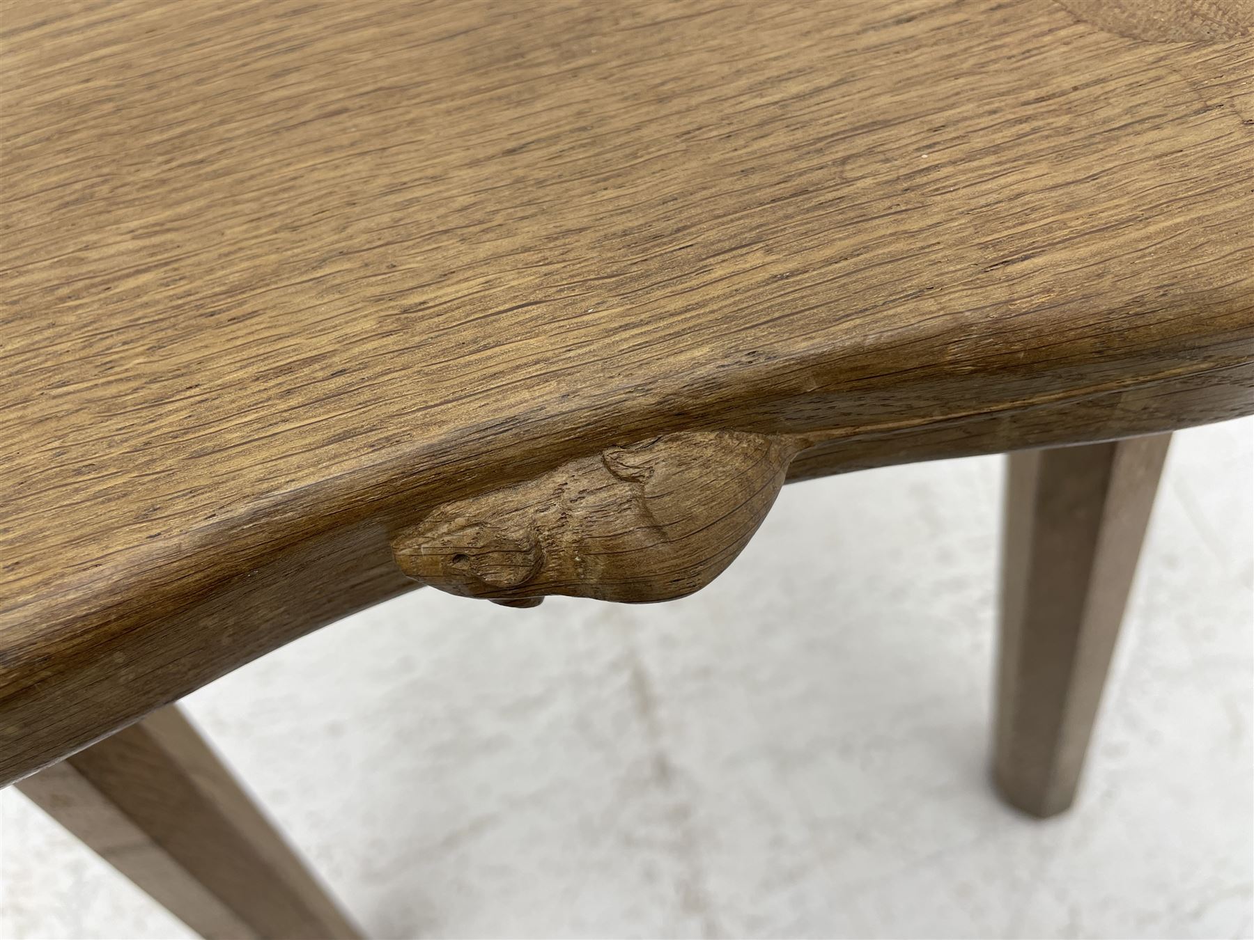 'Mouseman' oak four-legged stool - Image 3 of 4