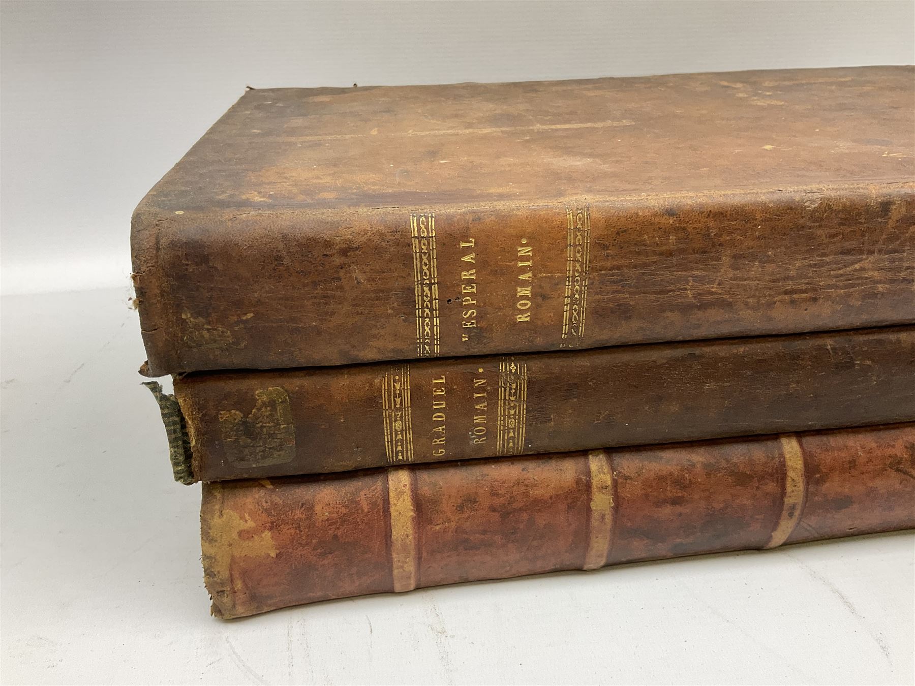 Six 19th century leather bound books of music comprising Graduale Juxta Missale Romanum and Antiphon - Image 2 of 21