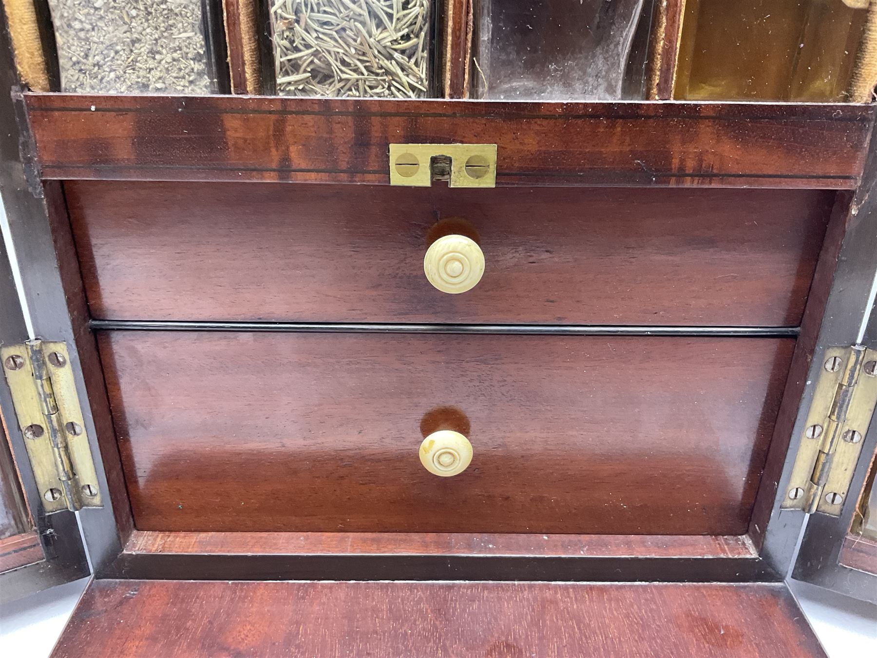 19th century mahogany travelling apothecary cabinet - Image 7 of 18