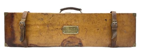 Early 20th century leather and brass mounted gun case