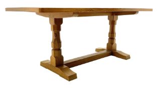 'Mouseman' oak dining table