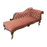 Victorian walnut framed chaise longue