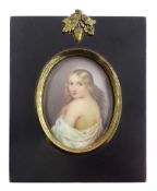 Continental School (19th century) Portrait miniature upon enamel Head and shoulder portrait of a y