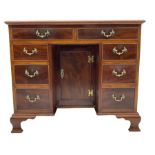 George III style mahogany kneehole desk