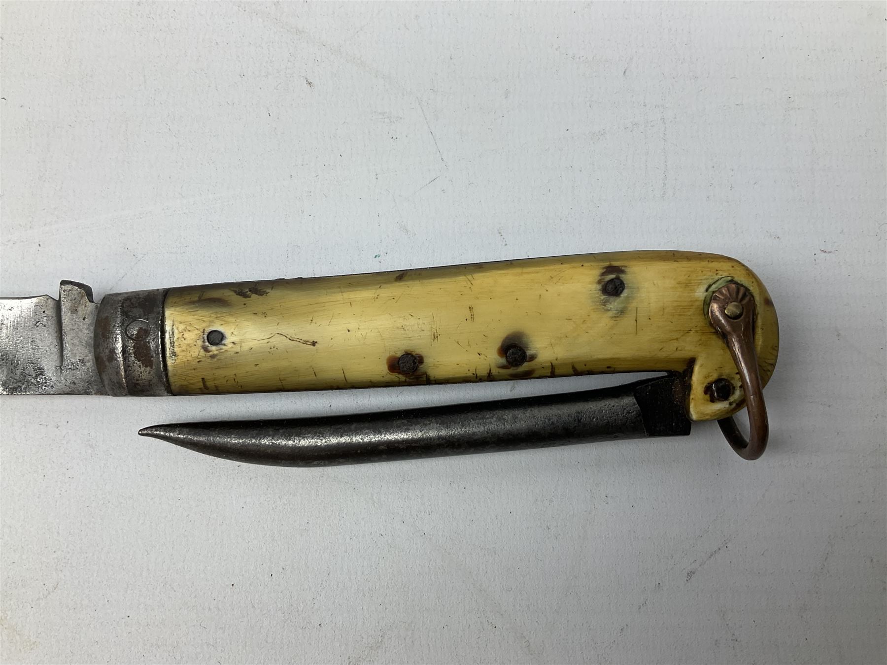 Early 20th century Royal Garrison Artillery Orkney army folding jack/clasp knife - Image 2 of 12