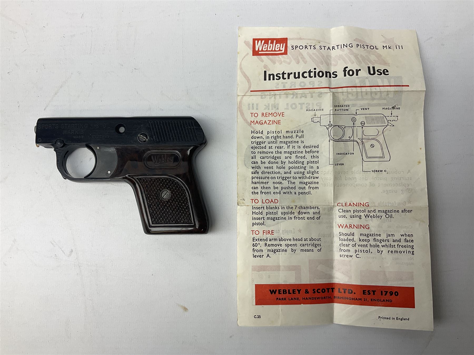 Webley Mark III .22 Sports Starting Pistol - Image 15 of 21