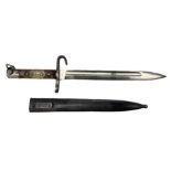 Austrian Model 1895 Carbine NCO's knife bayonet with 24.5cm fullered steel blade and applied embosse