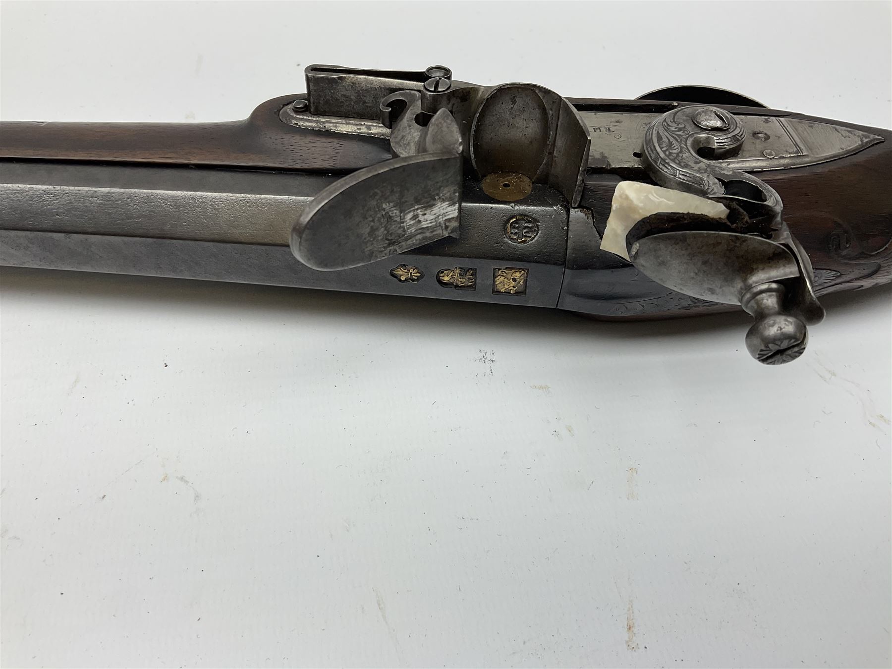 Early 19th century Thwaits Bath 12-bore flintlock single barrel fowling piece - Image 8 of 9