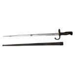 French Model 1874 Epee/Gras bayonet the 52cm blade marked 'St. Etienne Juin 1878' to the piped back