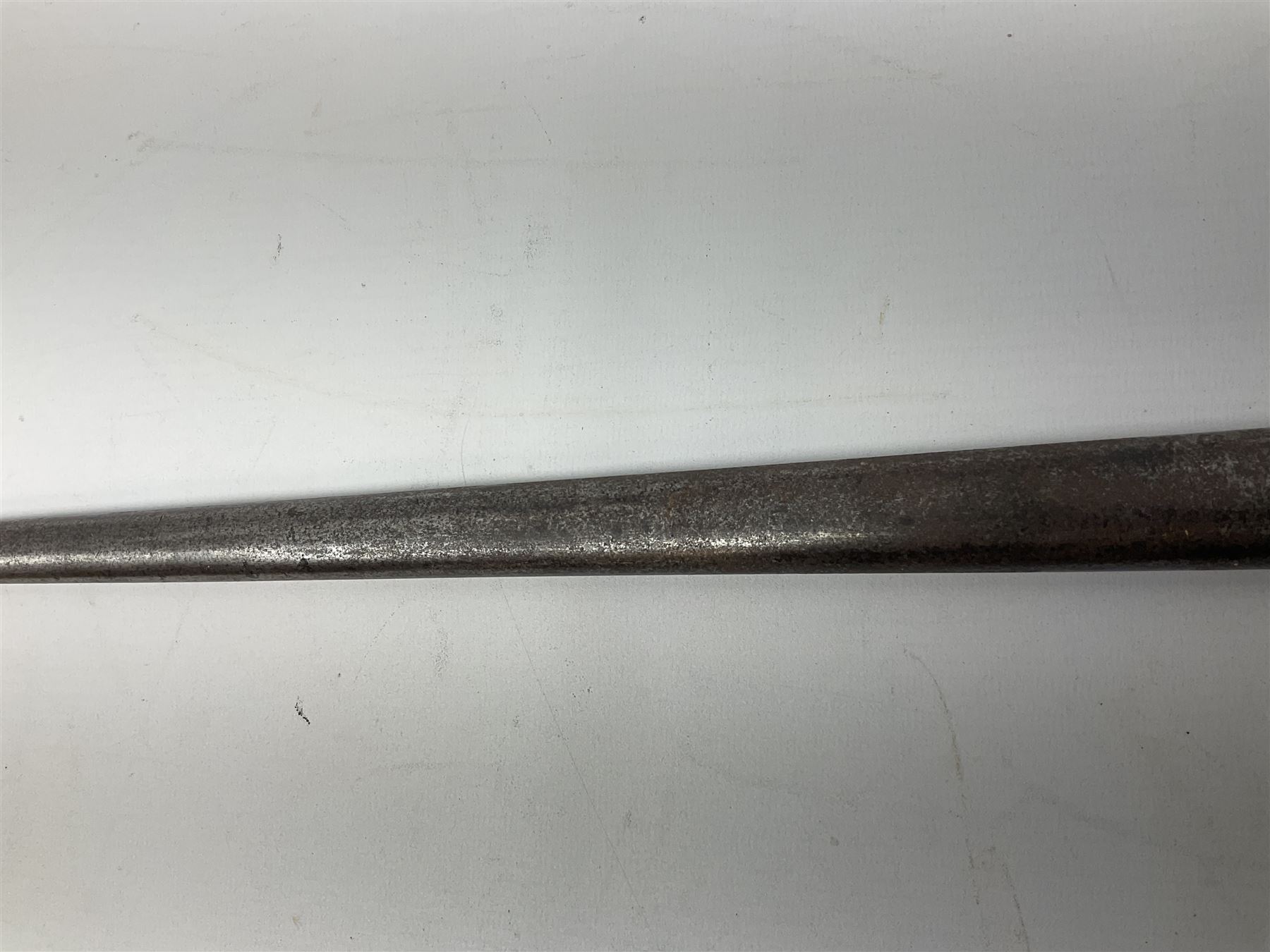 French Model 1874 epee/gras bayonet the 52cm steel piped back blade inscribed St. Etienne Febr 1876 - Image 12 of 14