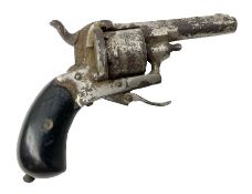 19th century 7mm six-shot pin-fire revolver