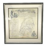 Boer War cotton handkerchief printed with portraits of Lord Roberts and Queen Victoria with a map of
